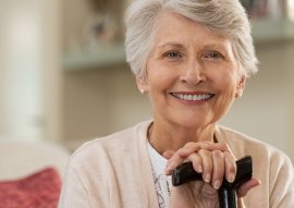 Elderly Woman Smiling At Home